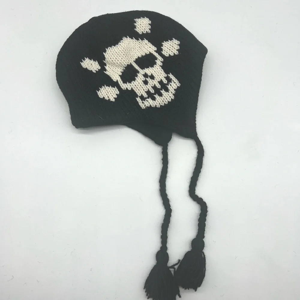 Gothic Hand-knit Skull Beanie